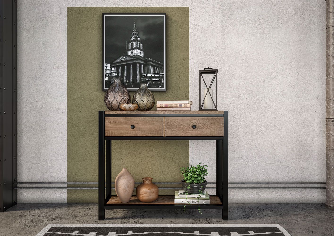 Better homes & gardens juno natural deals wood console table with drawers