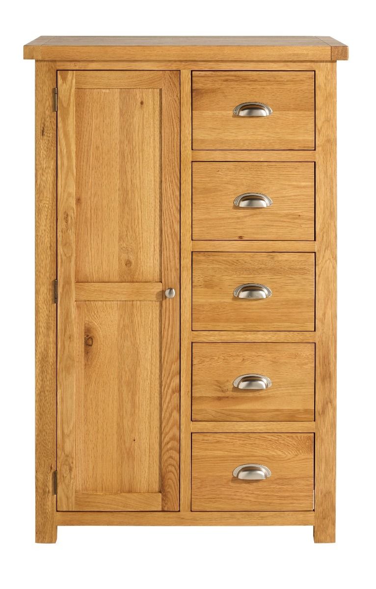 Solid oak on sale tallboy wardrobe