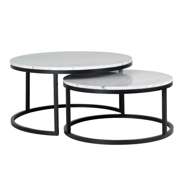 marble coffee table set of 2