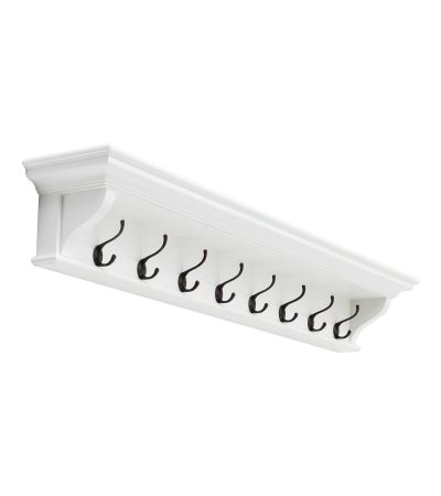 Buy Halifax 6 Hook Coat Rack in Black White Antique For Your Coastal Home, Coat Racks For Your Beach Cottage