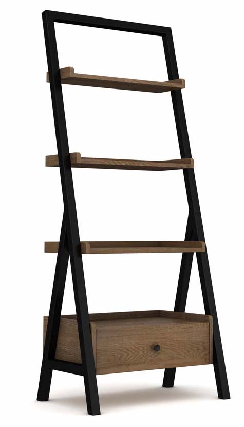 Black and online oak ladder shelf